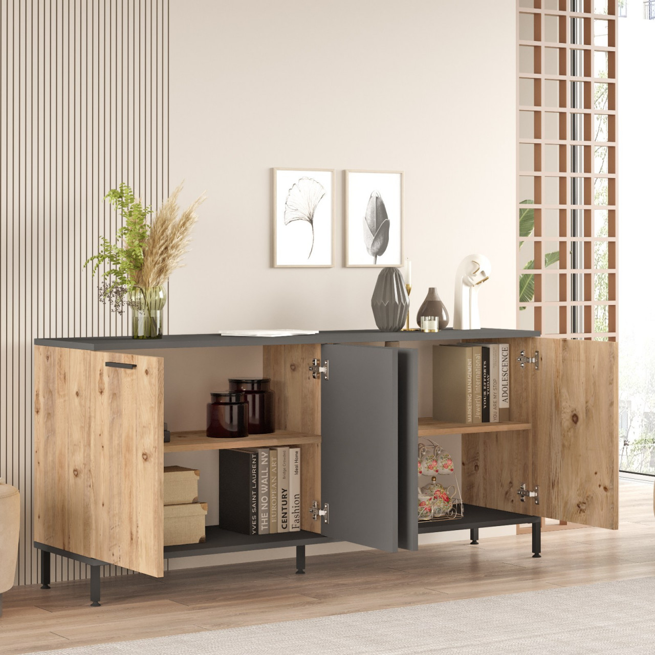 Poze Consola RL4-AA pin/antracit L160 cm - H71,8 cm