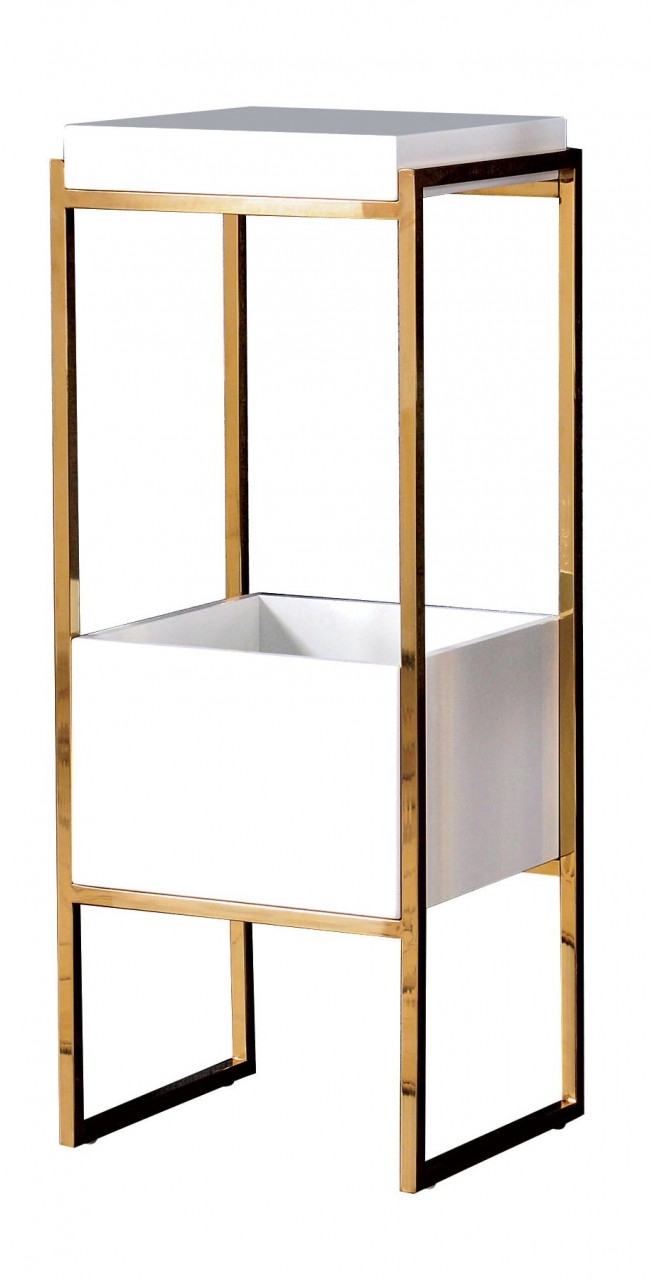 Poze Consola Rodez II alb/gold – H83 cm