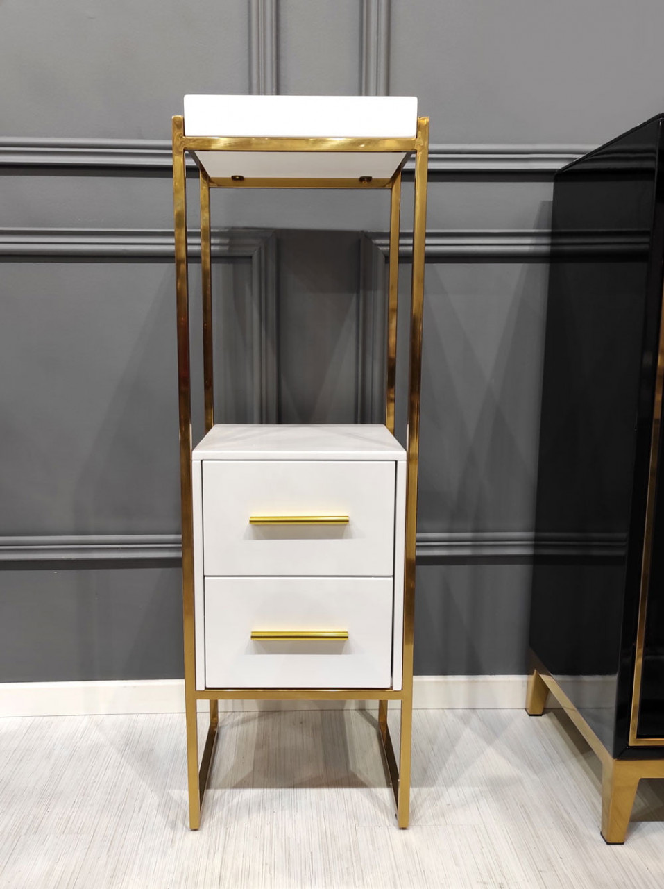 Poze Consola Rodez III alb/gold – H103 cm