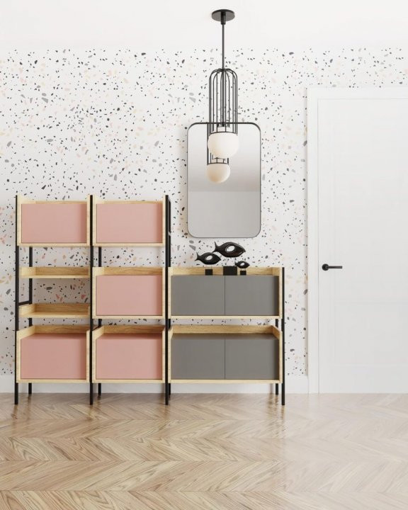 Poze Corp modular Mobius 1D natur/roz – H36cm