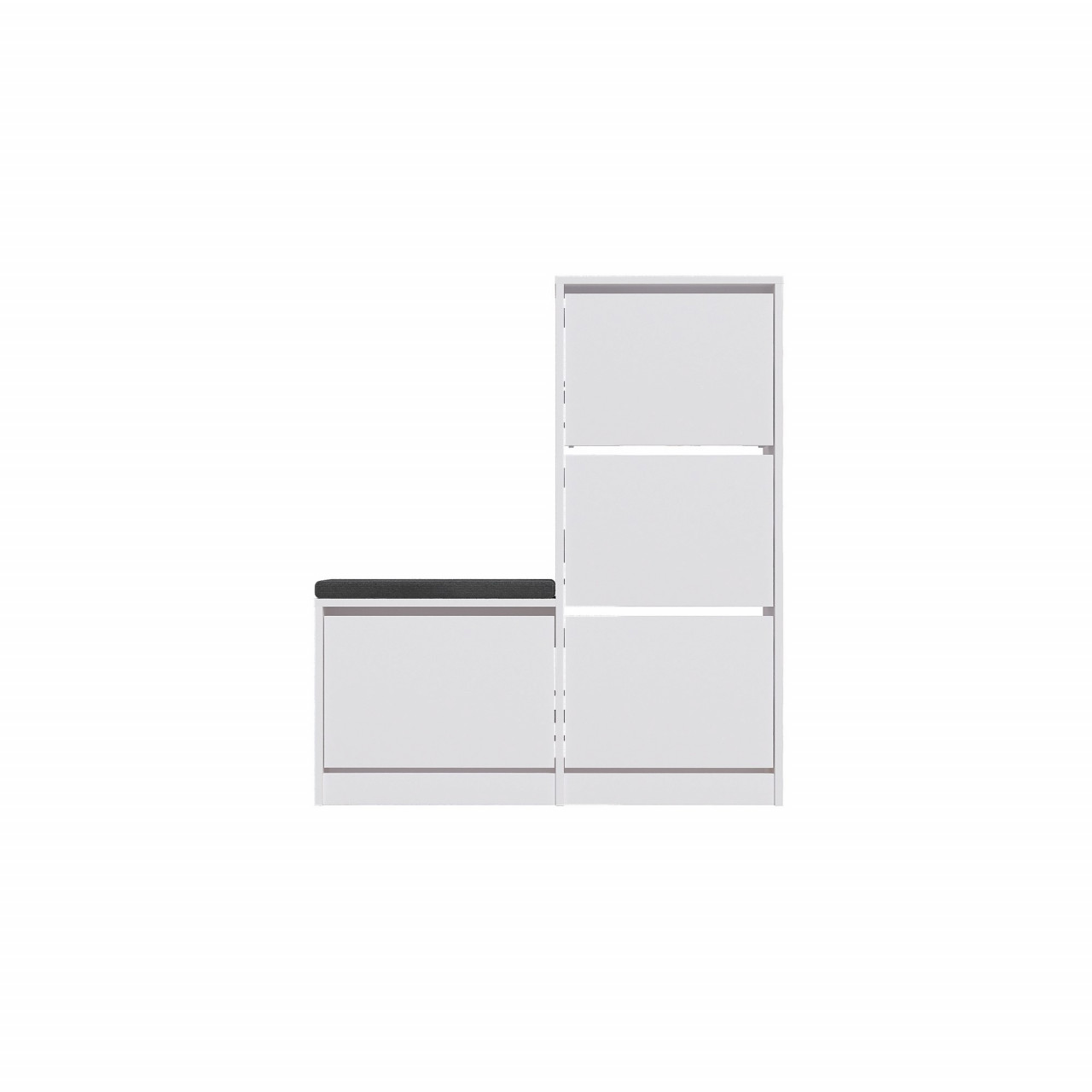 Poze Dulap de incaltaminte MDF Dude alb L108 cm - H118,5 cm