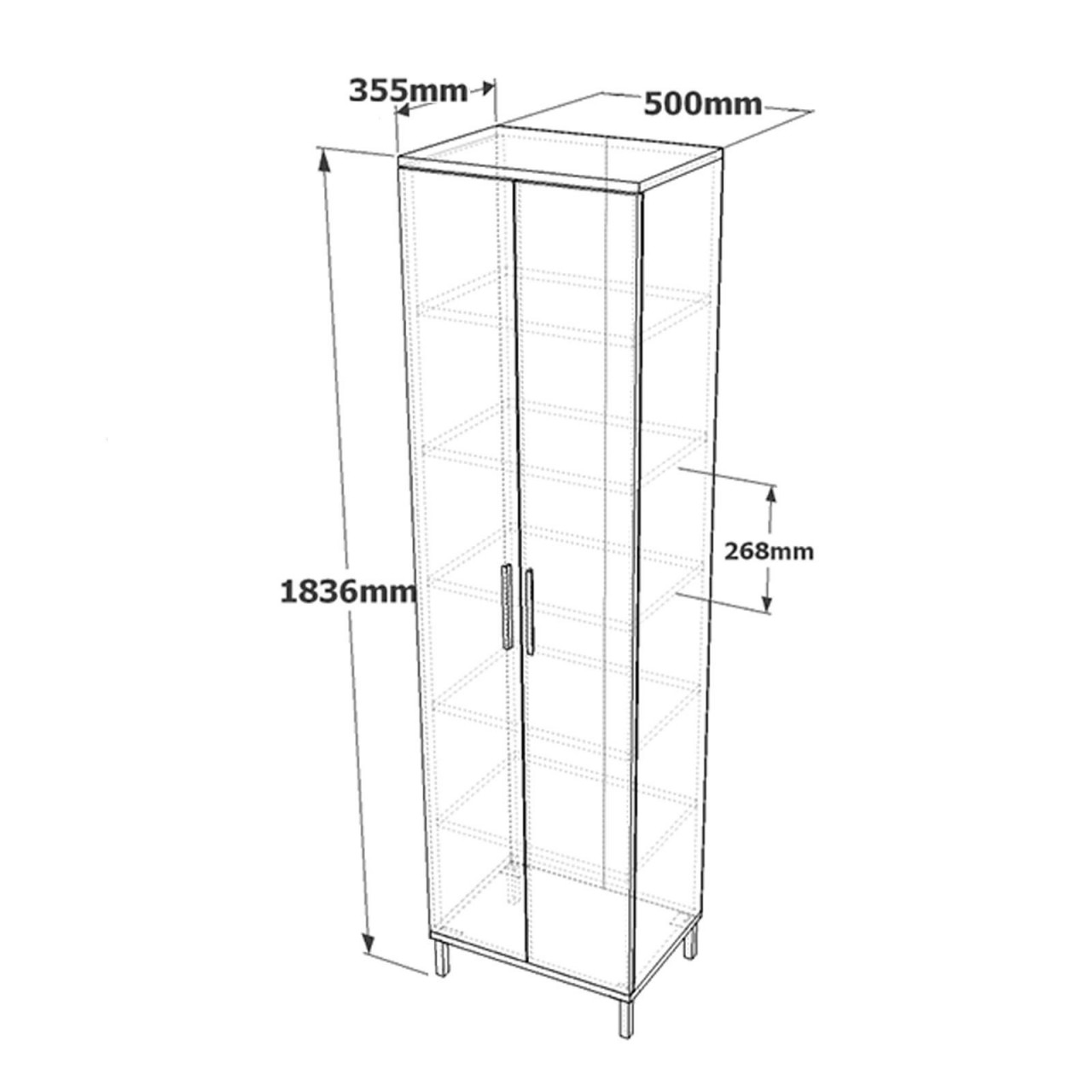 Poze Dulap MDF multifunctional VE4 - CV L50 cm - H183,6 cm