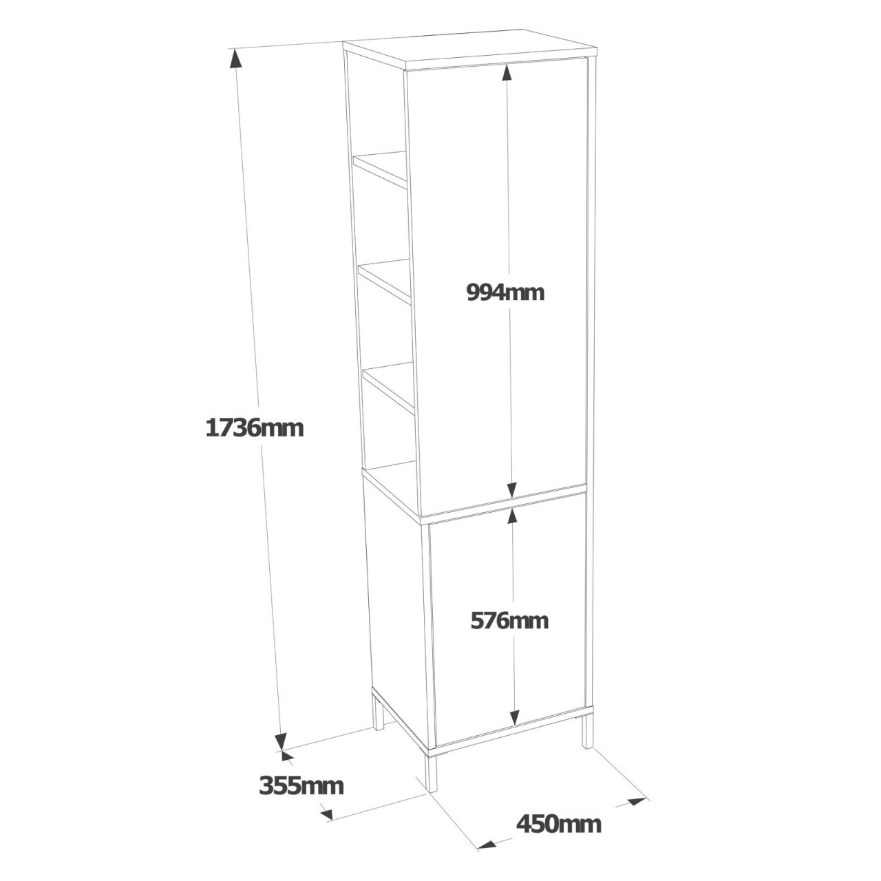 Poze Dulap MDF multifunctional VI1-WK L45 cm - H173,6 cm