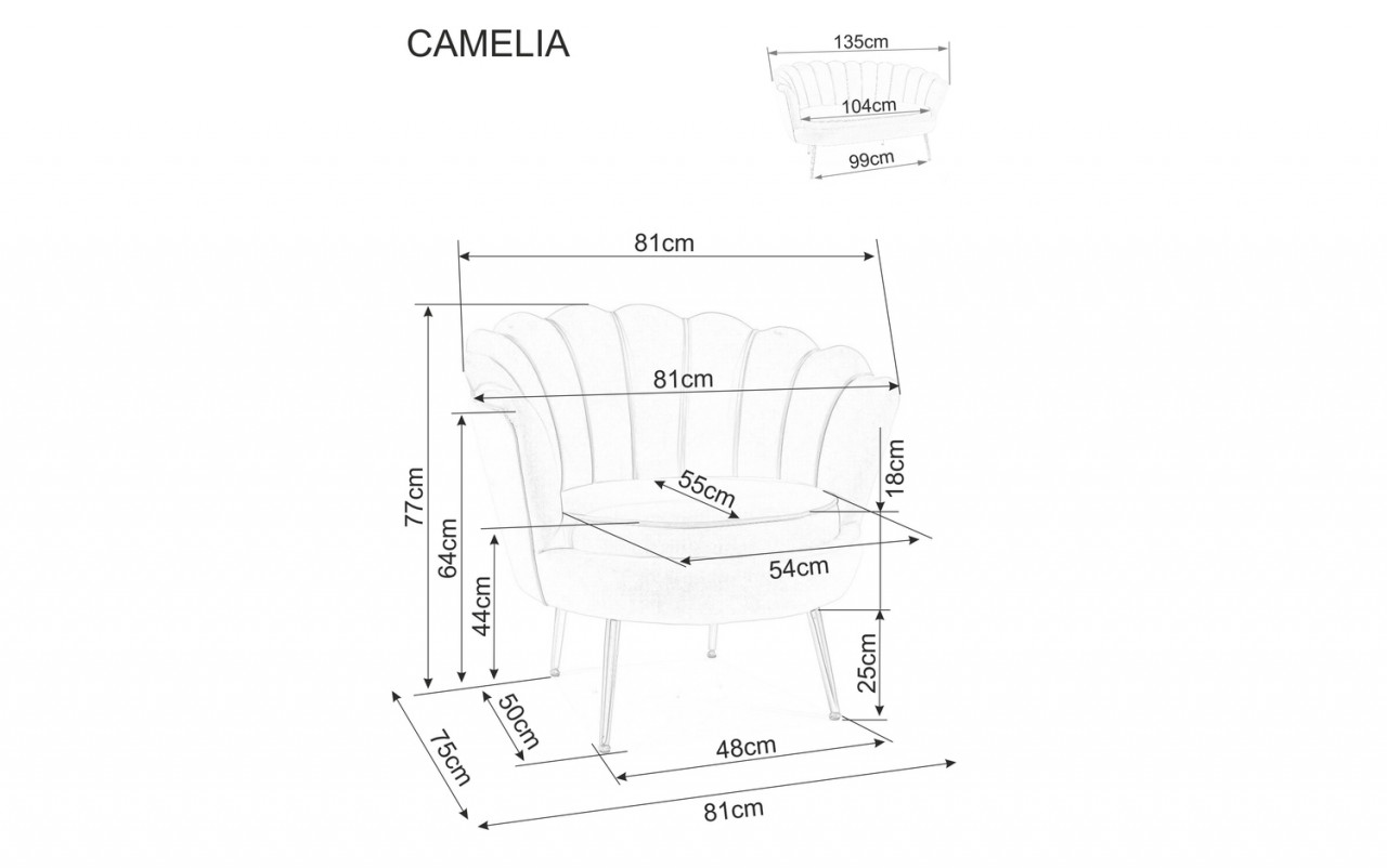 Poze Fotoliu Camellia 1 velvet negru Blu19/auriu