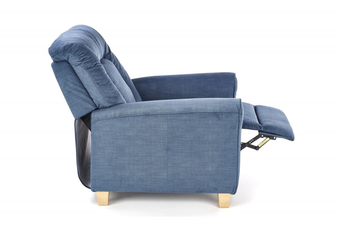 Poze Fotoliu recliner tapitat Bard bleumarin - H 102-76 cm