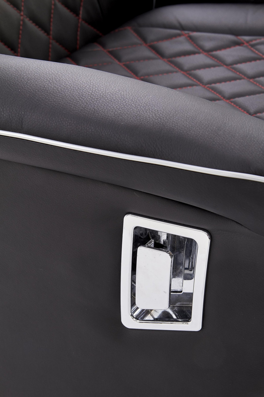 Poze Fotoliu recliner tapitat Camaro negru-rosu - H 112-86 cm