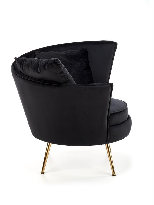Poze Fotoliu tapitat Almond negru – H87 cm