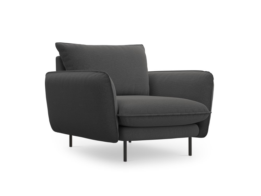 Poze Fotoliu tapitat Vienna picioare negre – L95 x l92 x h95 cm