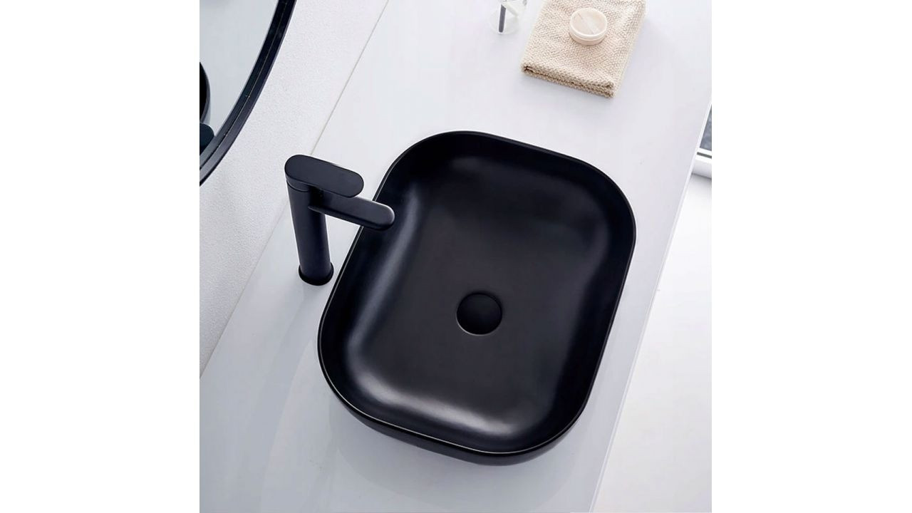 Poze Lavoar Belinda ceramica sanitara negru mat - 46 cm