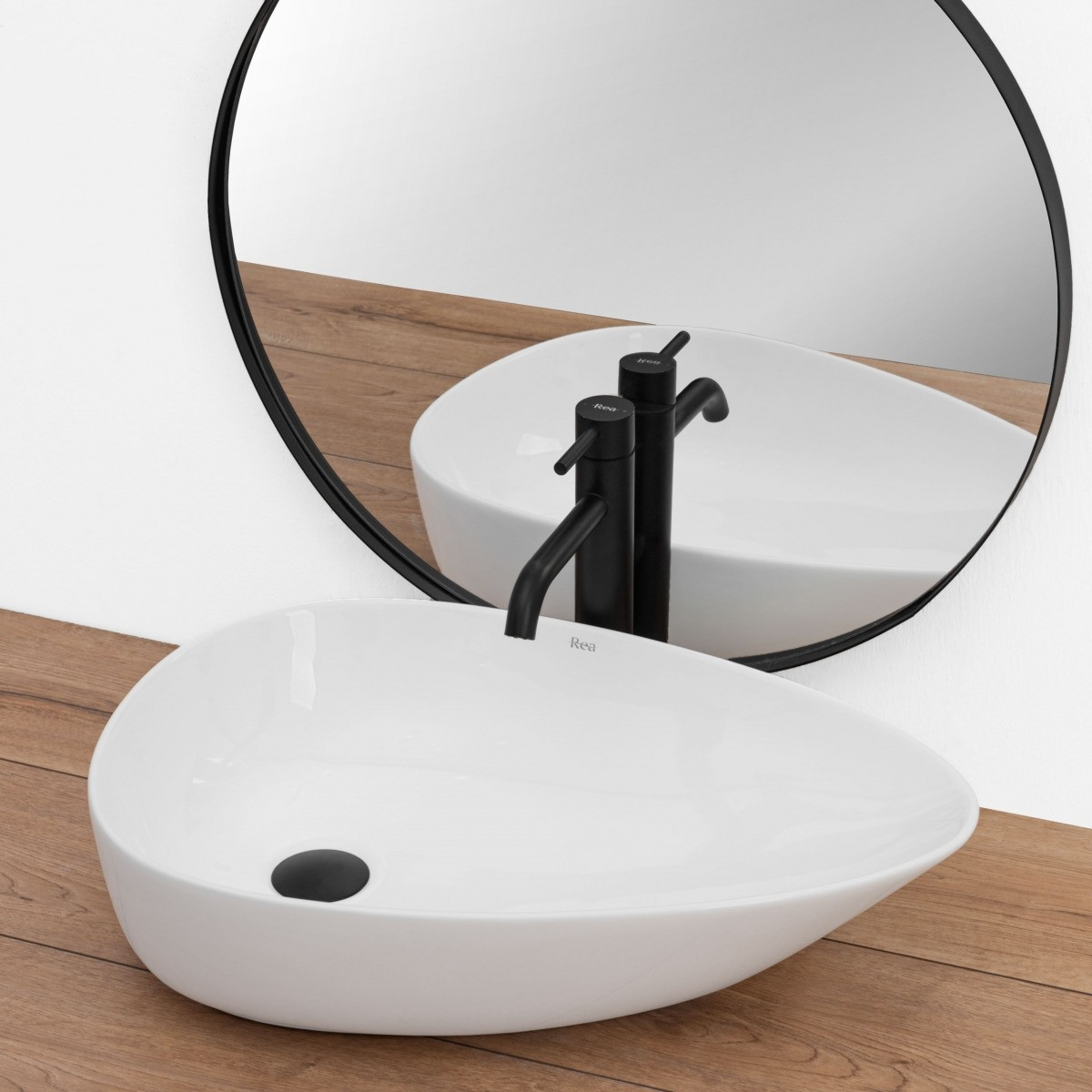 Poze Lavoar Greta Alb ceramica sanitara - 65,5 cm