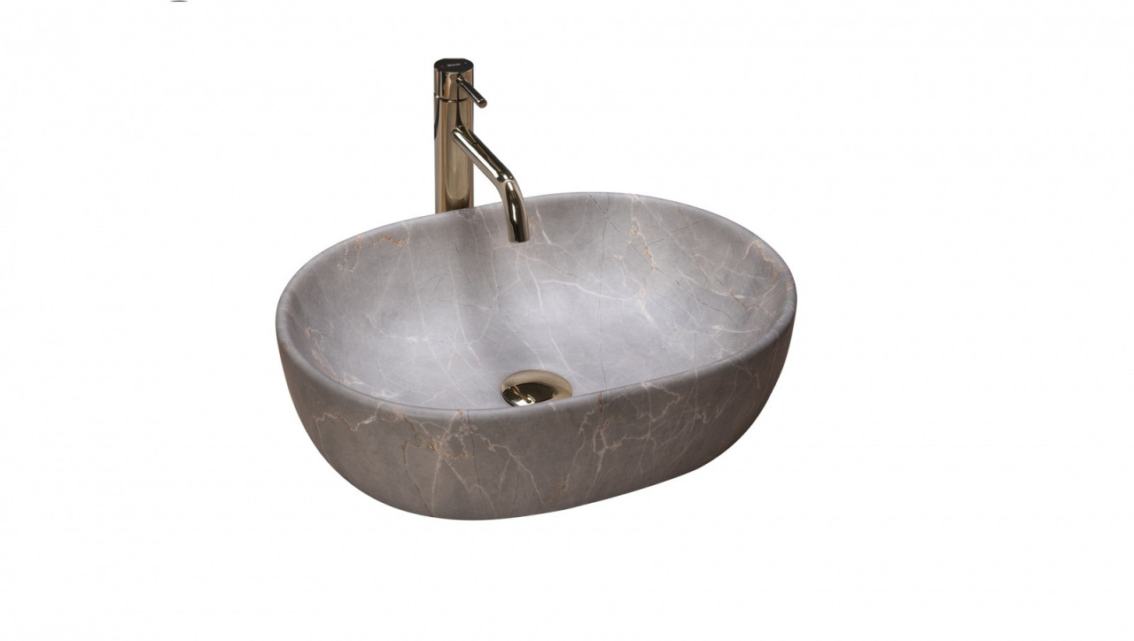 Poze Lavoar Lara Marmura Beige ceramica sanitara - 48,5 cm