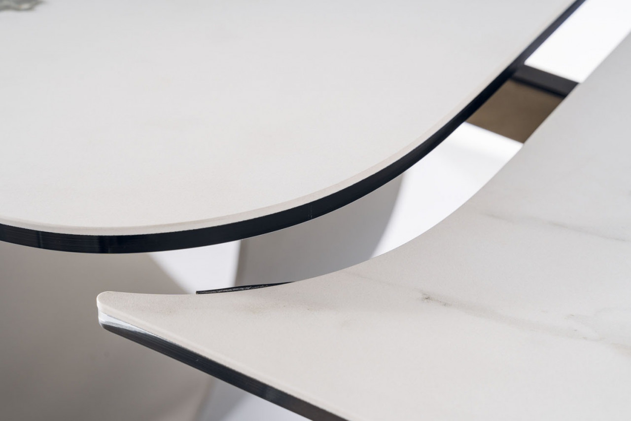 Poze Masa extensibila Infinity Ceramic alb/maro - L160-240 cm