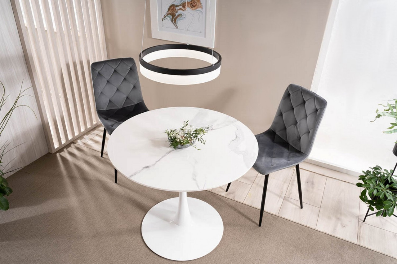 Poze Masa rotunda Espero alb/alb– ø90 / h75 cm
