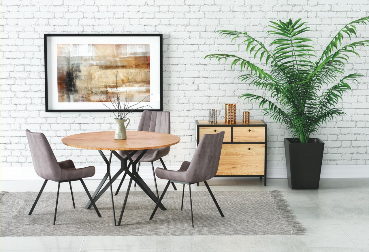 Poze Masa rotunda metal + MDF Pixel 2 - d 120 x h 76 cm