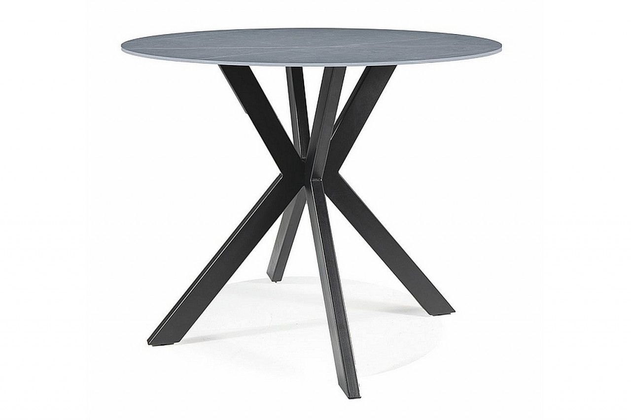 Poze Masa rotunda Talia marmura gri/negru - ø90 / h75 cm