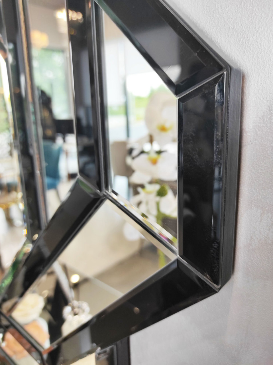 Poze Oglinda rotunda Silvia negru – Ø80 cm