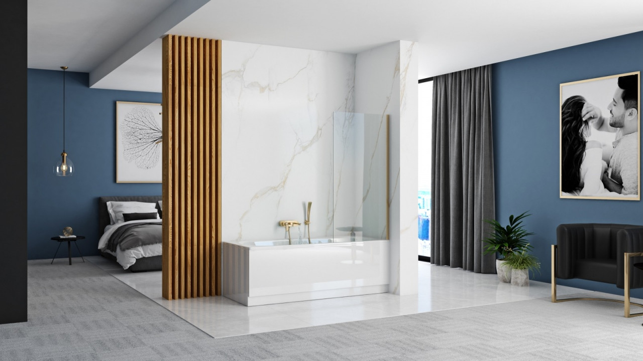 Poze Paravan de cada Elegant Gold sticla - 70x140 cm