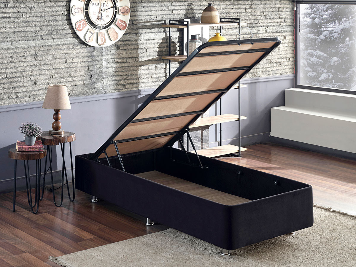 Poze Pat Ela negru 90x190 cm
