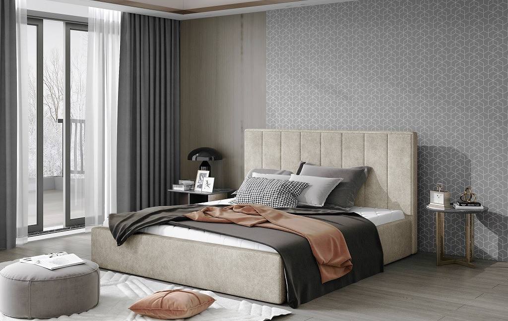 Poze Pat tapitat Audrey – 160/200, L223 x l160 x h93 cm