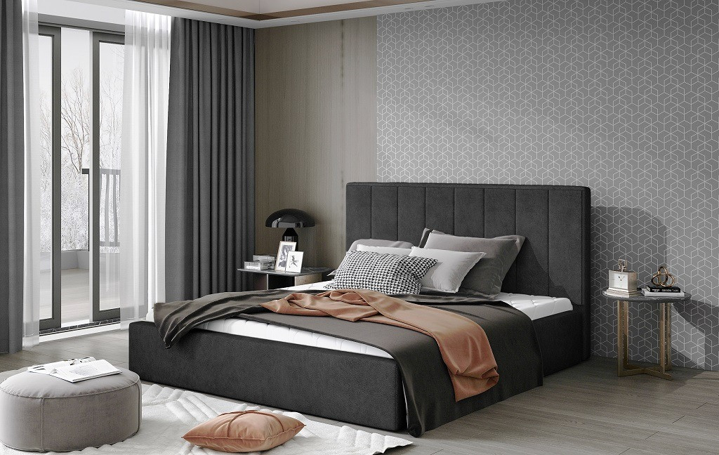 Poze Pat tapitat Audrey – 160/200, L223 x l160 x h93 cm