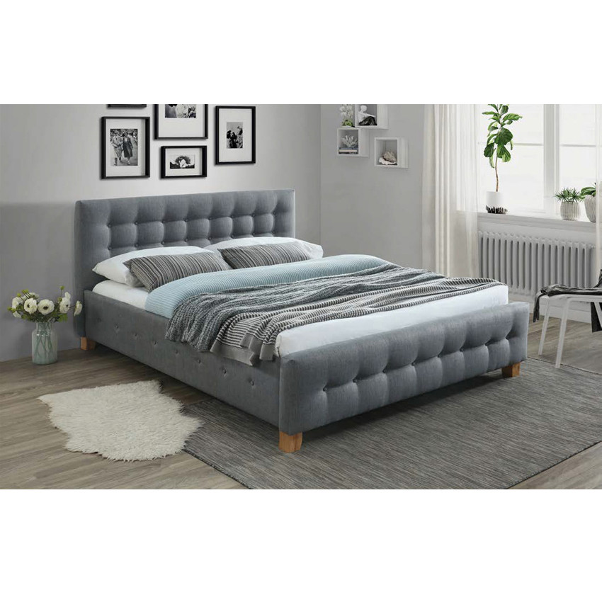 Poze Pat tapitat Barcelona gri - 160x200 cm
