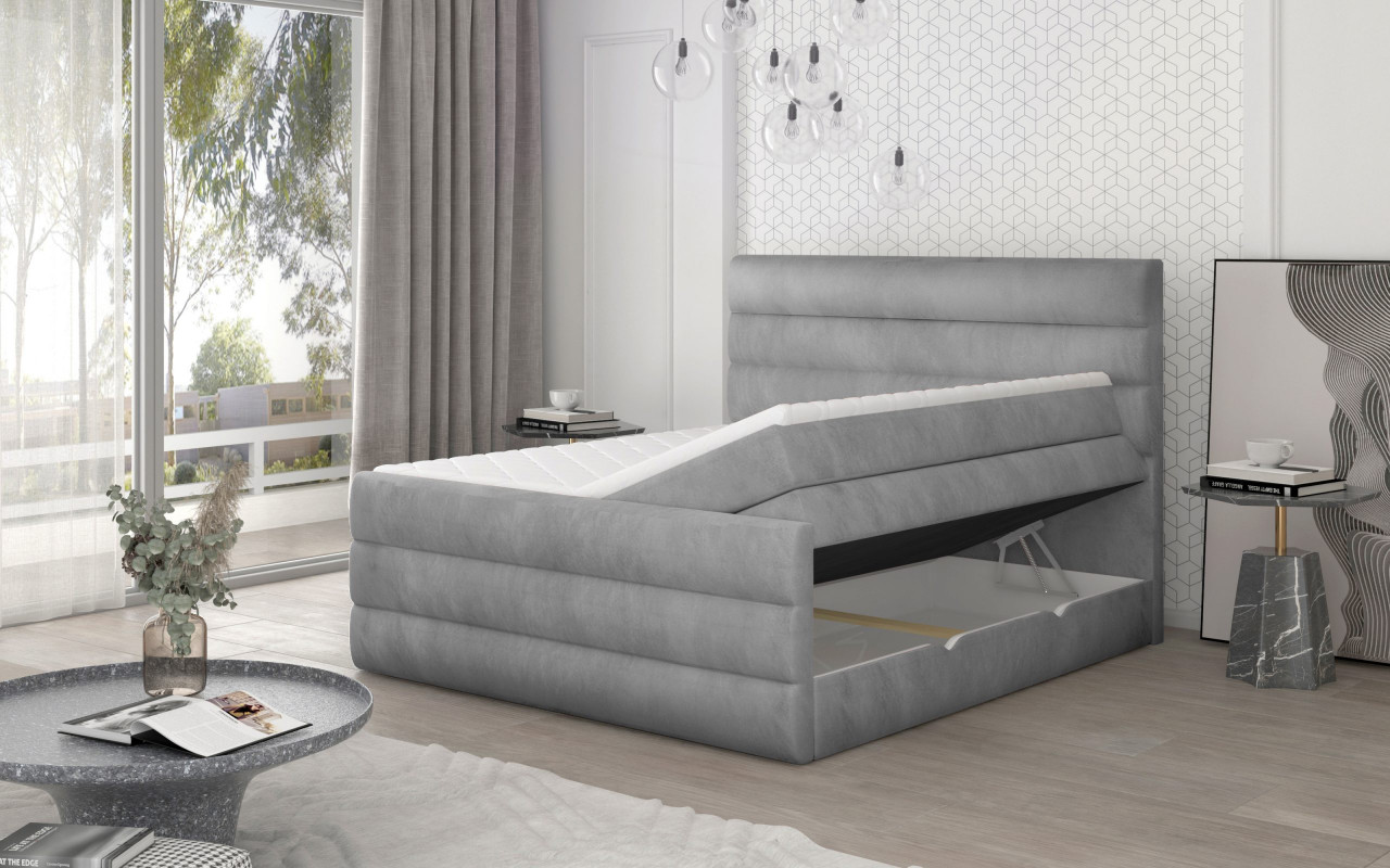 Poze Pat tapitat boxspring Cande – 140/200 cm