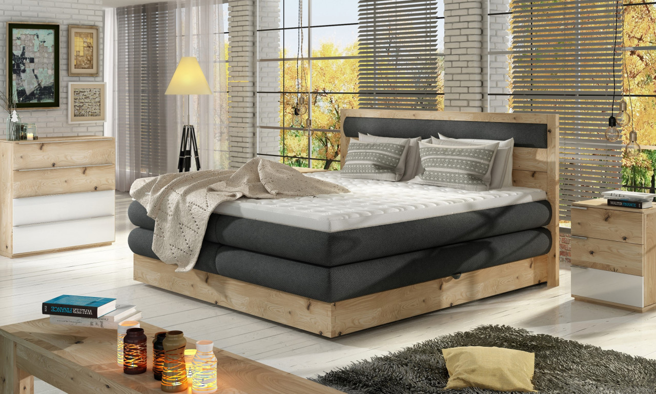 Poze Pat tapitat boxspring Diori 180x200 cm