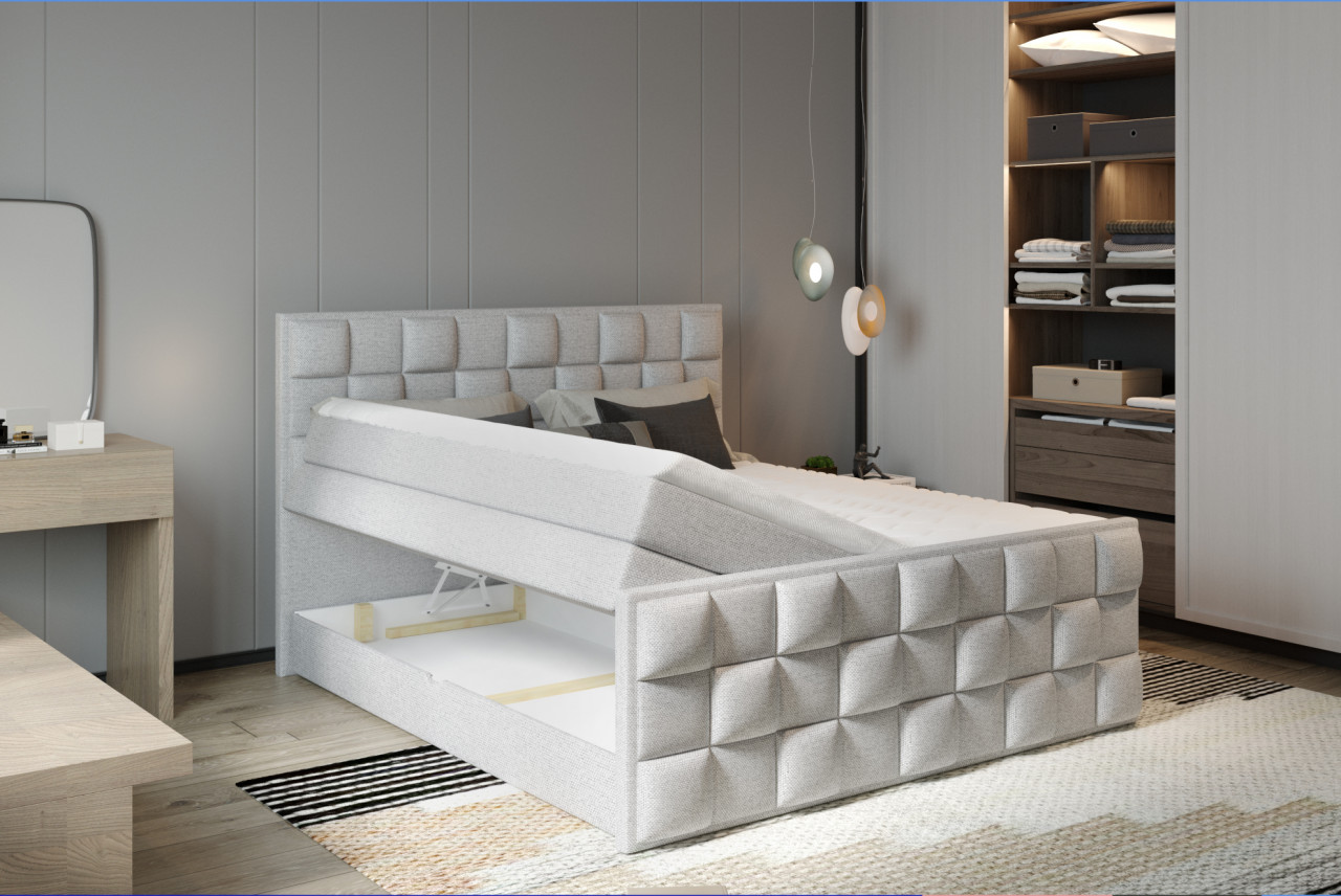 Poze Pat tapitat boxspring Flop 160x200 cm