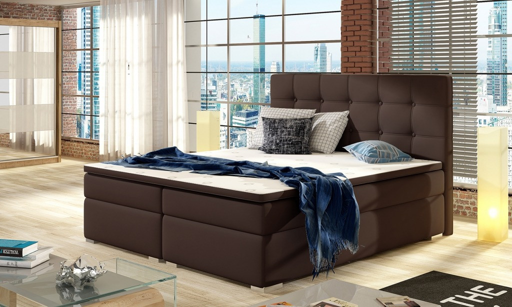 Poze Pat tapitat boxspring Inez – 180/200 cm