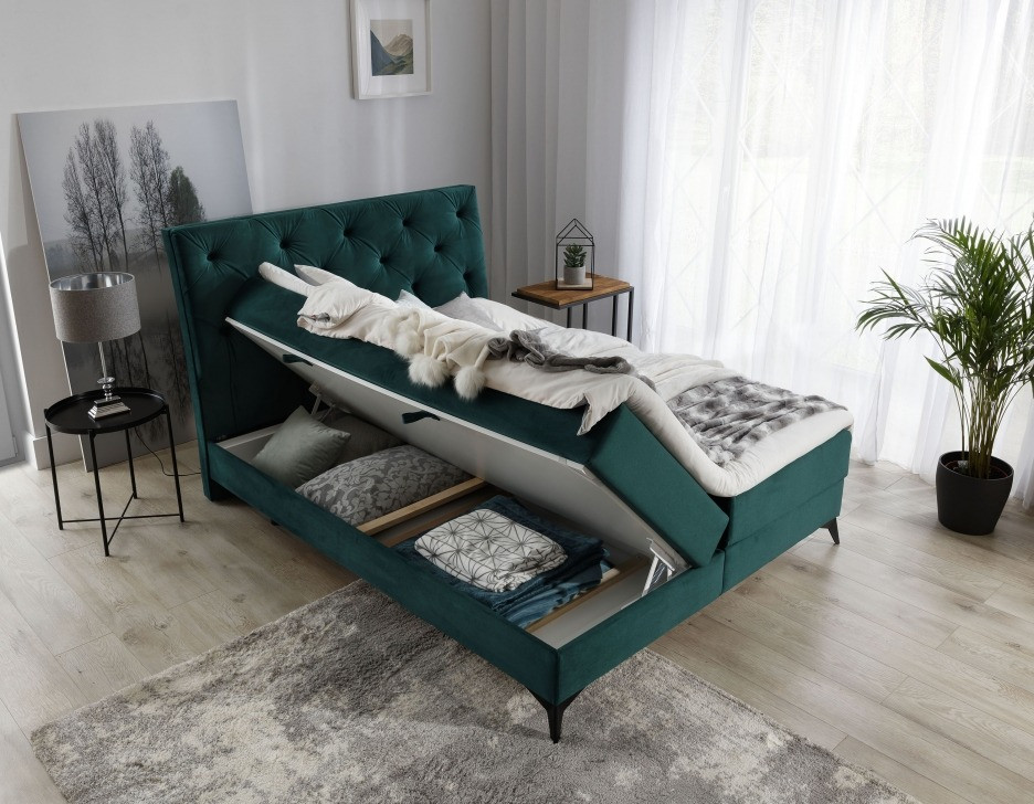 Poze Pat tapitat boxspring Laos – 160/200 cm