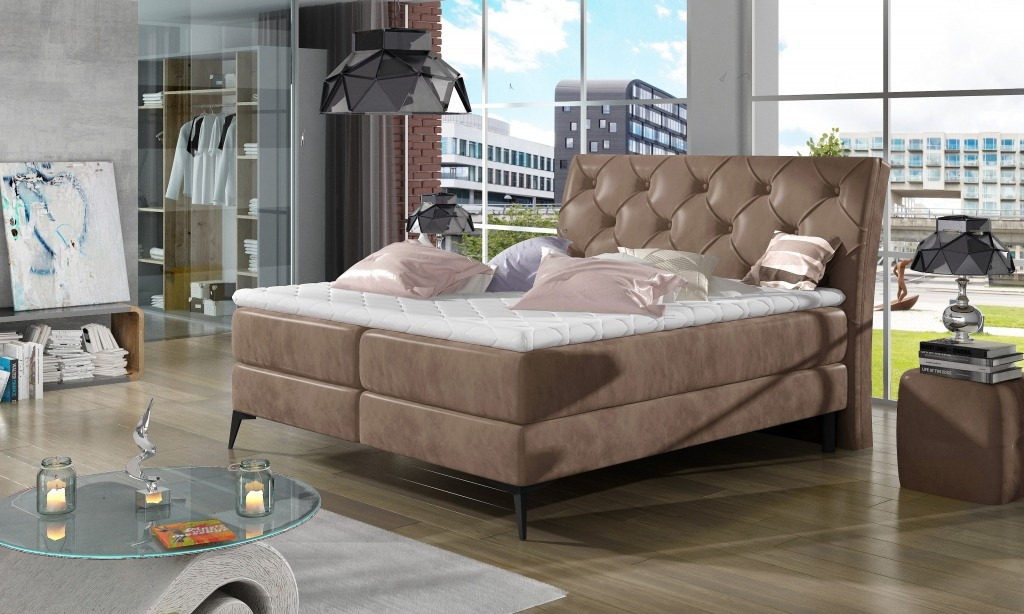 Poze Pat tapitat boxspring Laos – 160/200 cm