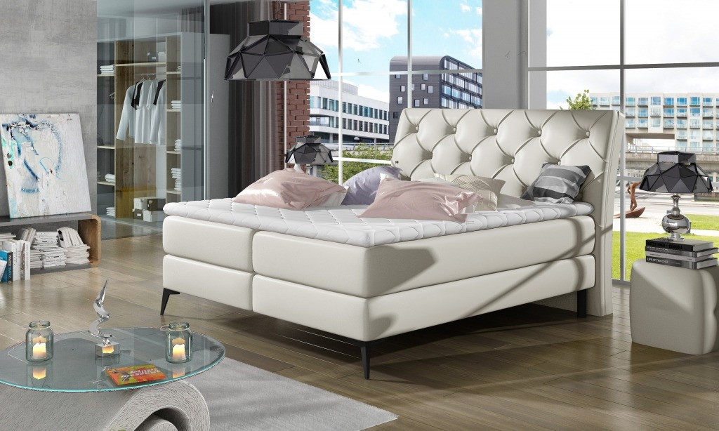 Poze Pat tapitat boxspring Laos – 160/200 cm