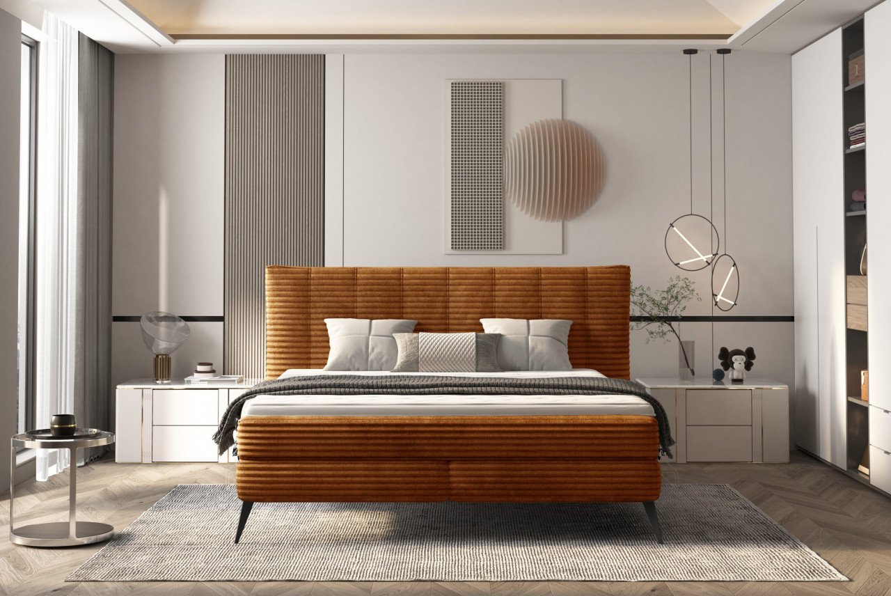 Poze Pat tapitat boxspring Lucy 160x200 cm