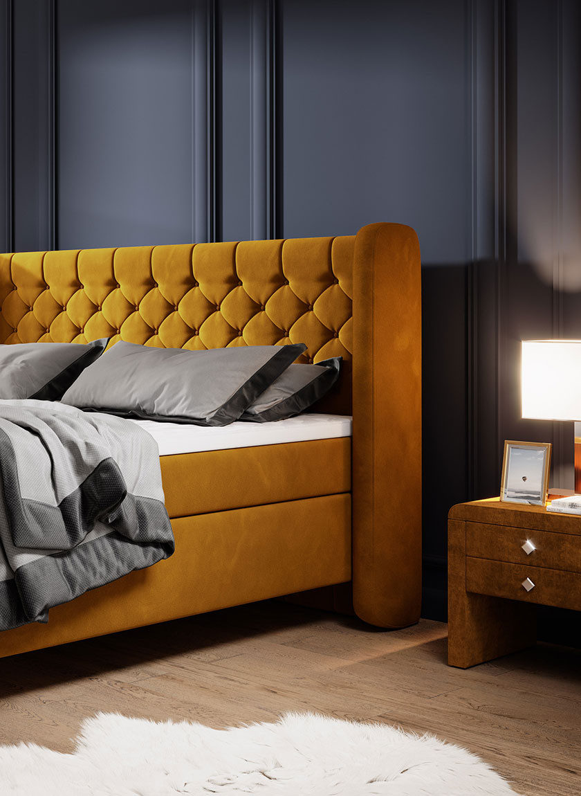 Poze Pat tapitat boxspring Madison 180x200 cm