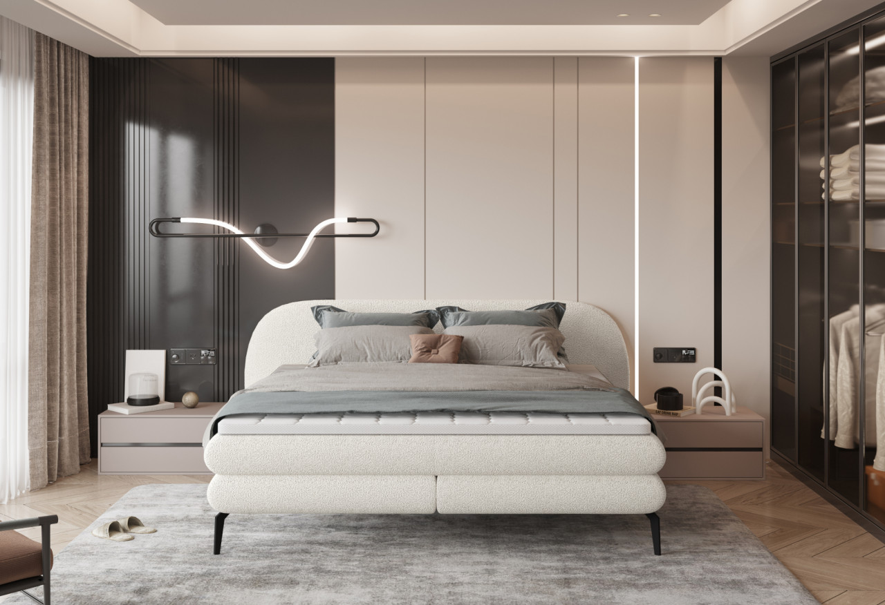 Poze Pat tapitat boxspring Ovo 160x200 cm