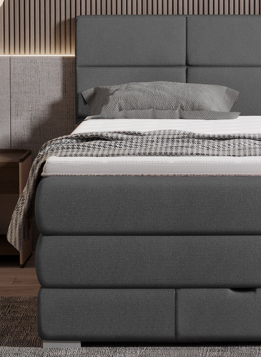 Poze Pat tapitat boxspring Rita 140x200 cm