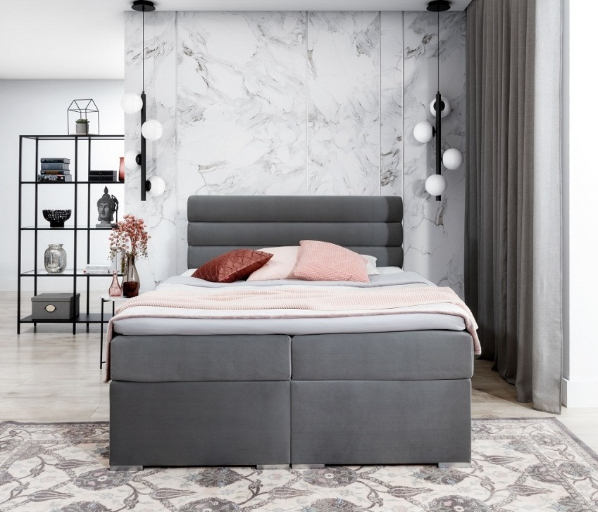 Poze Pat tapitat boxspring Softy – 140/200 cm