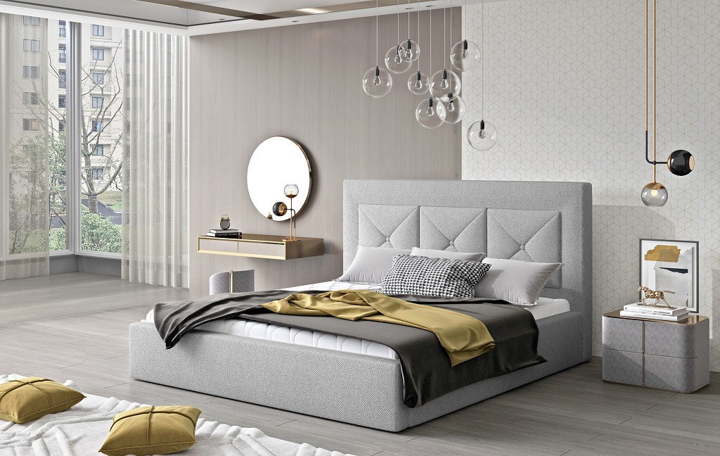Poze Pat tapitat Cloe – 140/200, L223 x l140 x h93 cm
