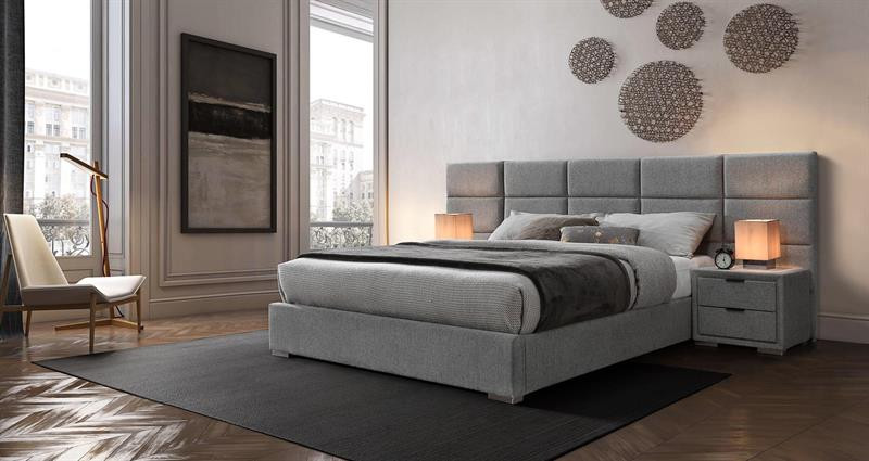 Poze Pat tapitat Levanter gri – 160x200 cm
