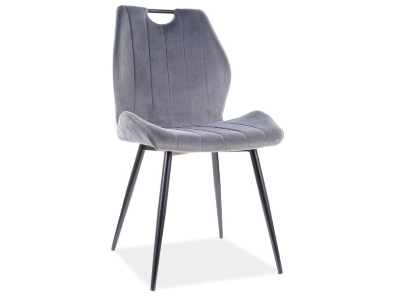 Poze Scaun Arco Velvet Gri / Negru – l52 x A44 x H92 cm
