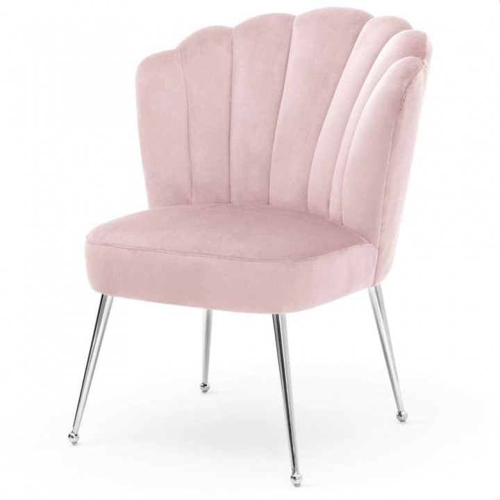 Poze Scaun Bolonia velvet roz/silver – H90
