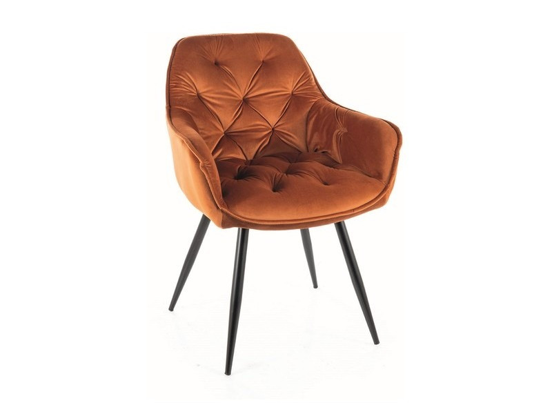 Poze Scaun Cherry velvet cinnamon/negru Blu4215