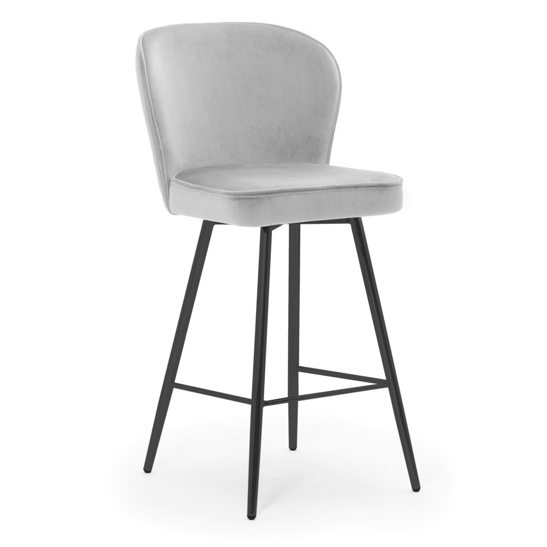 Poze Scaun de bar Aine gri picioare negru - H70 cm