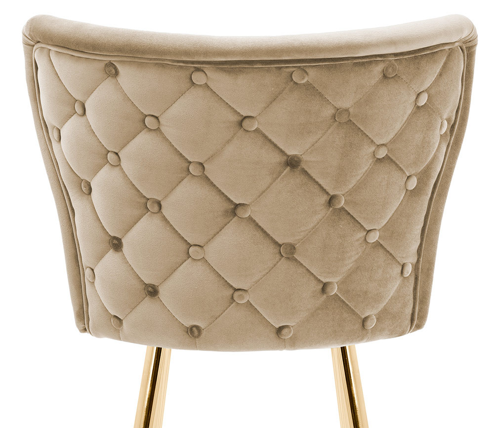 Poze Scaun de bar Modena bej picioare gold - H70 cm