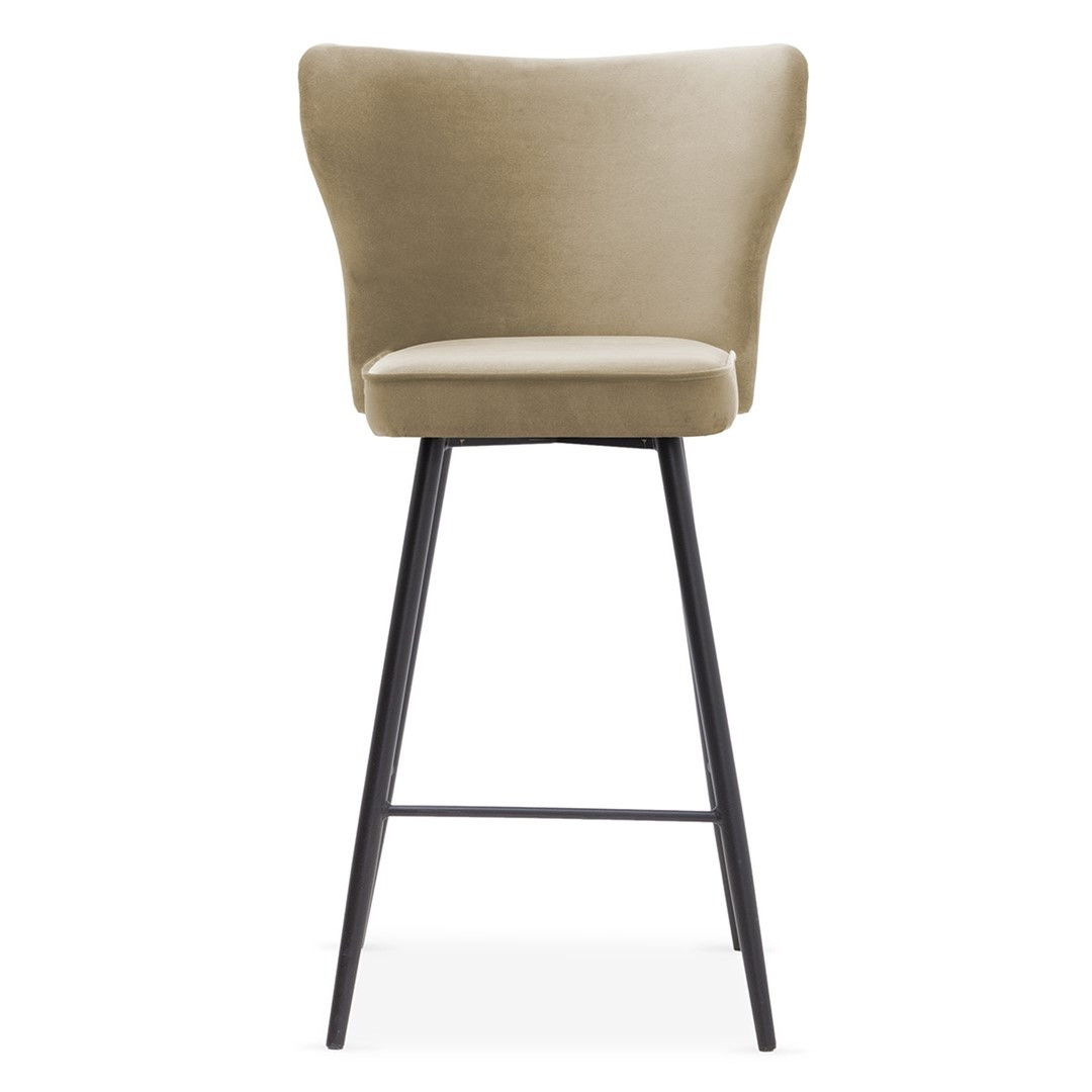 Poze Scaun de bar Modena bej picioare negru - H70 cm