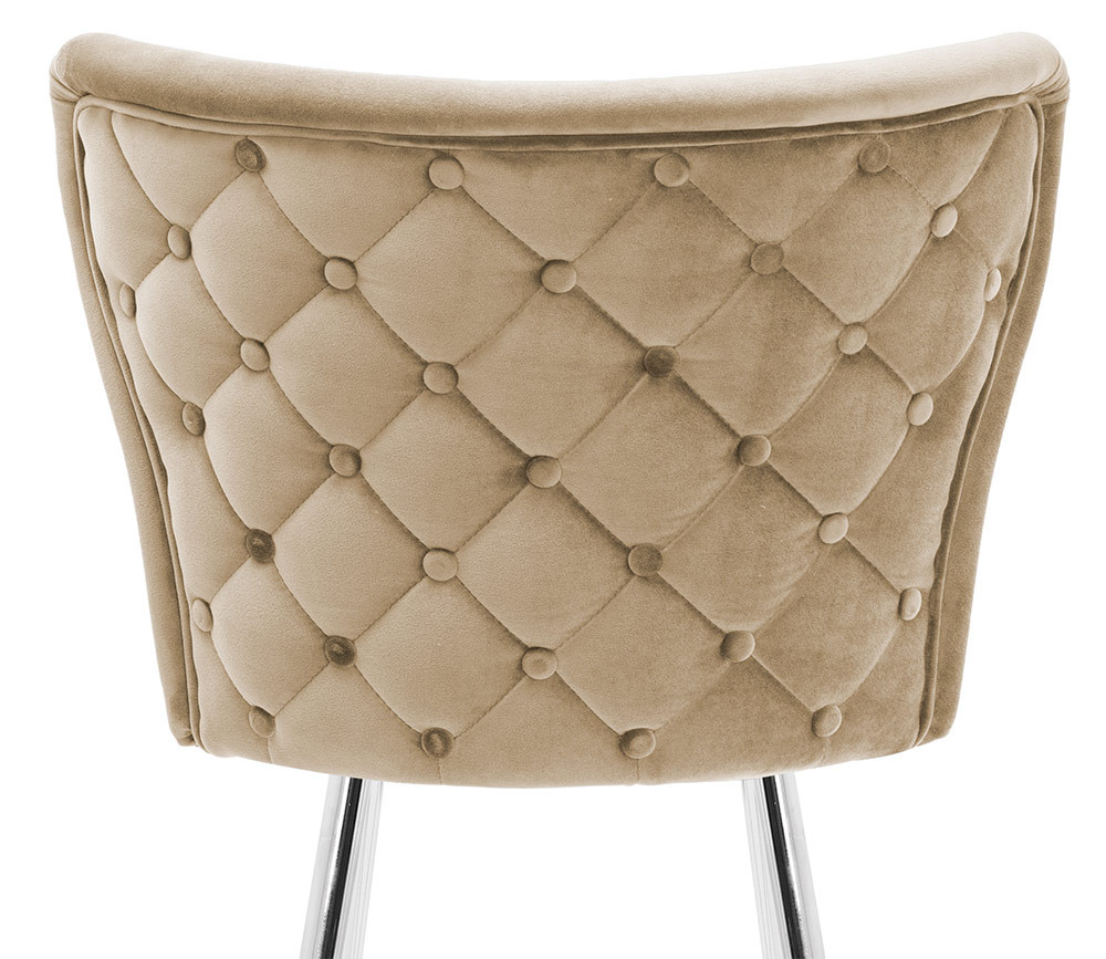 Poze Scaun de bar Modena bej picioare silver - H60 cm