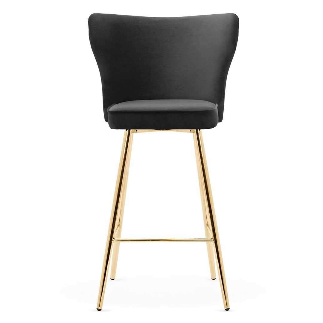 Poze Scaun de bar Modena negru picioare gold - H70 cm
