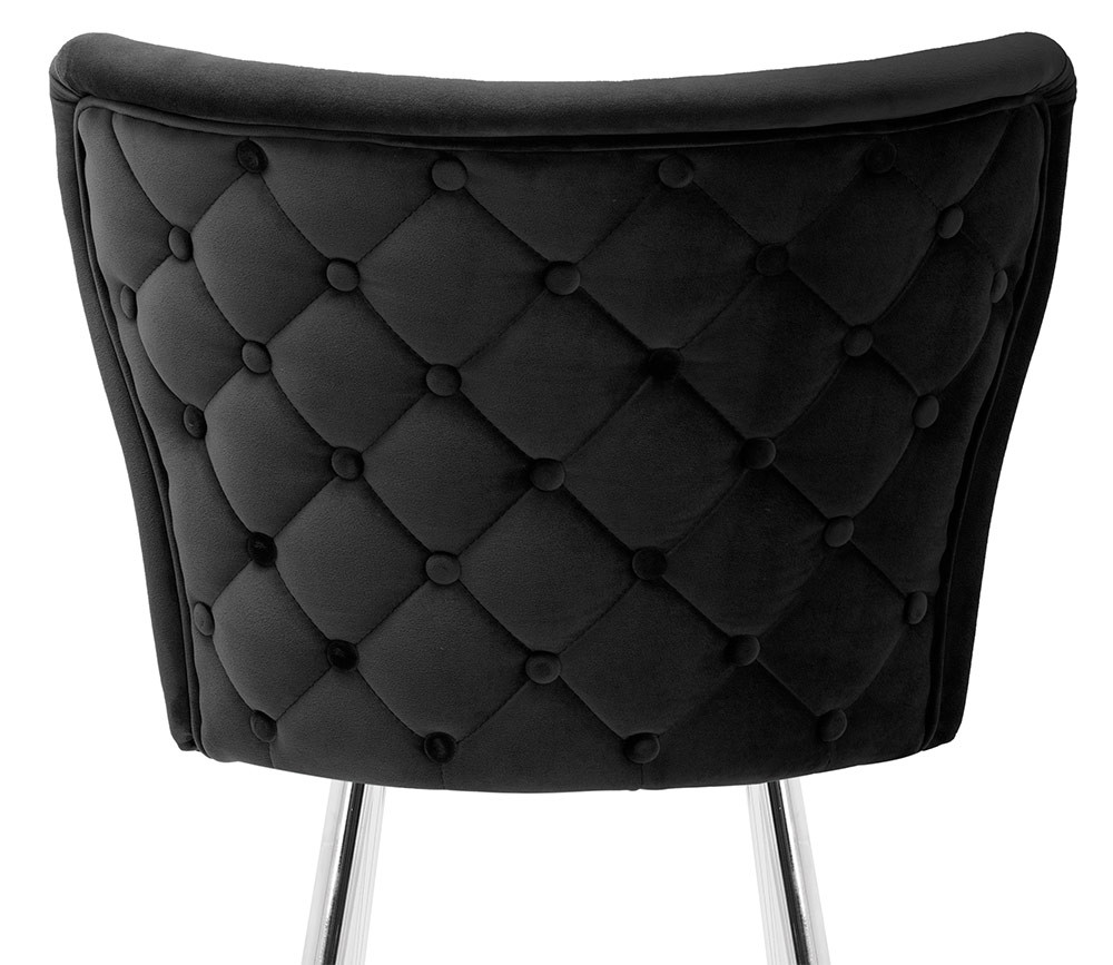 Poze Scaun de bar Modena negru picioare silver - H70 cm