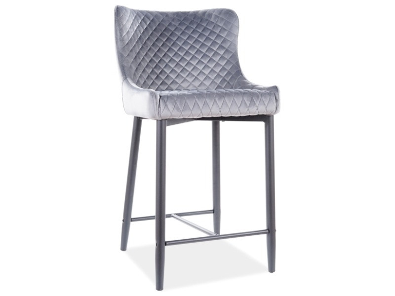Poze Scaun de bar tapitat Colin B H-2 gri - H 88 cm