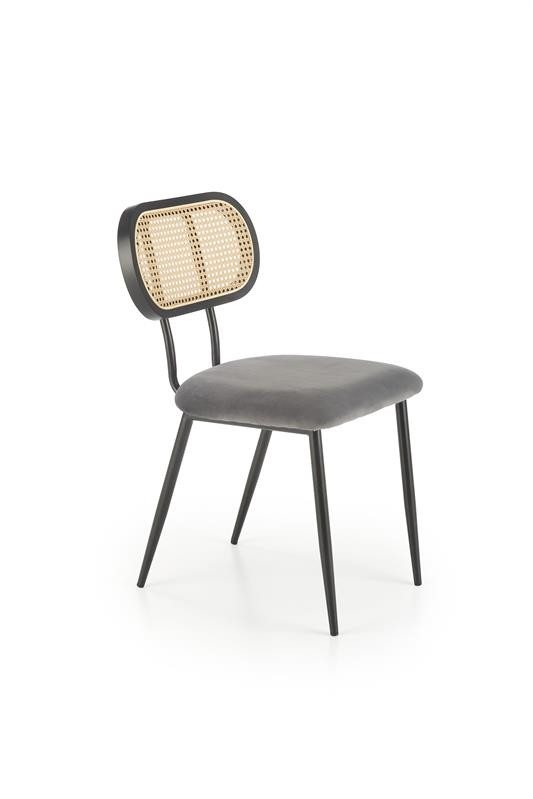 Scaun din rattan si catifea k503 gri
